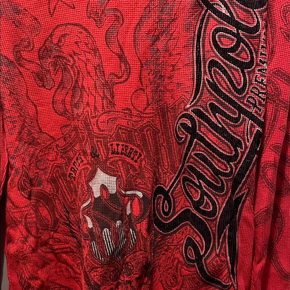 South Pole Y2K Men's Bold Red Long Sleeve Tee - Picture 5 of 8